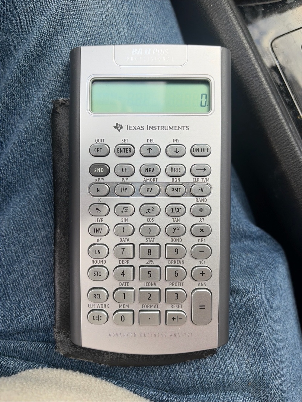 Texas Instruments Financial Calculator — Silver and Black